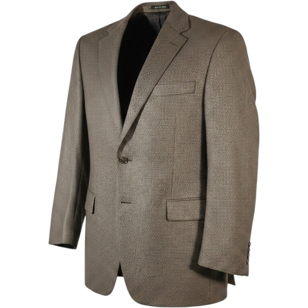 Lauren Ralph Lauren Mens 46R Brown Houndstooth 100% Wool Blazer Sport Coat